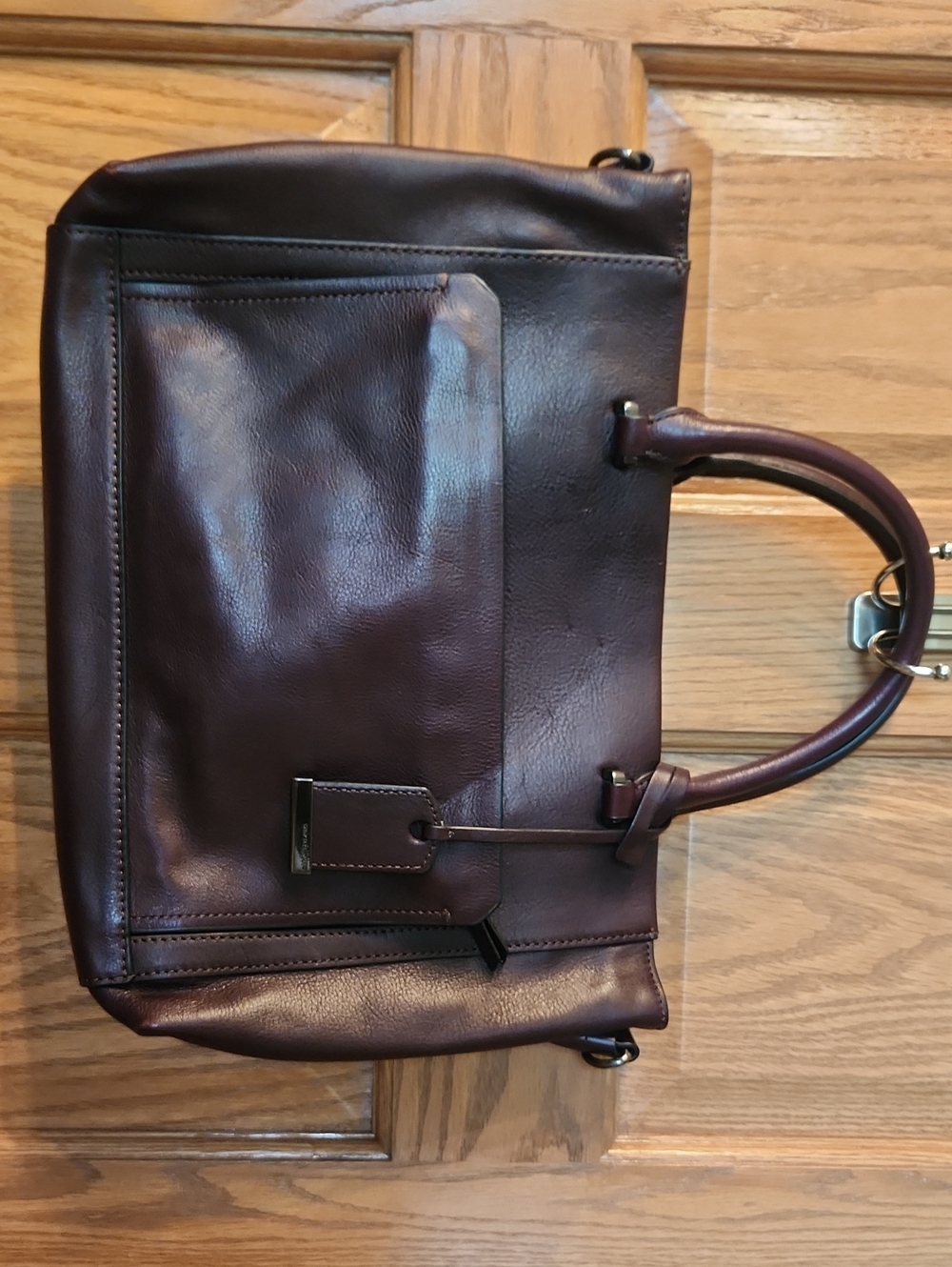 Vince Camuto Leather Purse Bag in Deep Plum